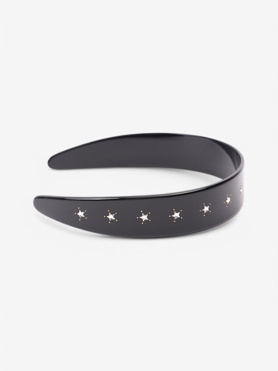 Gucci Crystal Interlocking Headband Black / Silver Acetate Image 3
