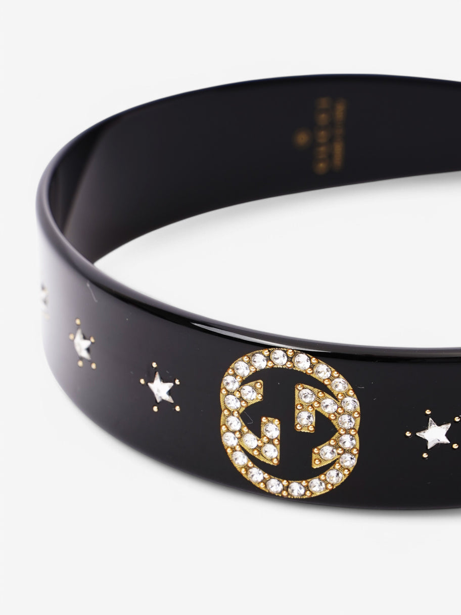 Gucci Crystal Interlocking Headband Black / Silver Acetate Image 5