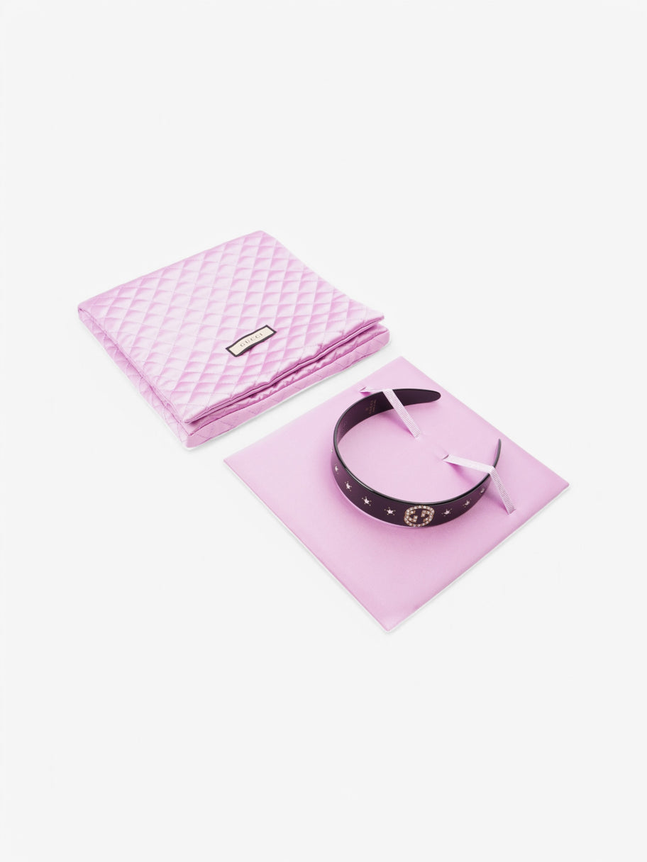 Gucci Crystal Interlocking Headband Black / Silver Acetate Image 7