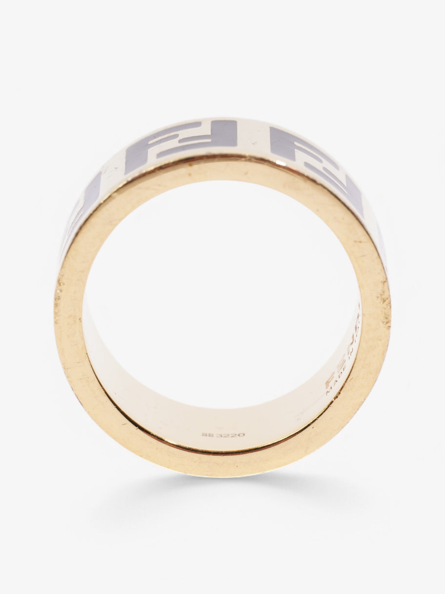 Fendi FF Ring Gold / Black Base Metal Medium (Circumference - 55mm) Image 4