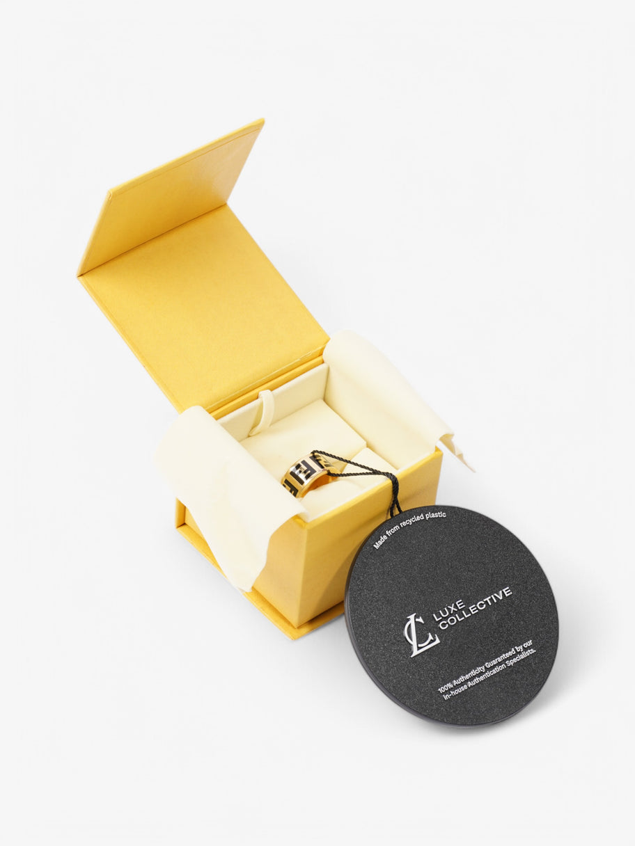 Fendi FF Ring Gold / Black Base Metal Medium (Circumference - 55mm) Image 5