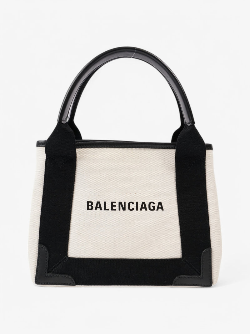  Balenciaga Cabas White / Black Cotton XS