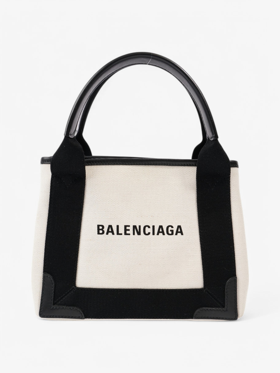 Balenciaga Cabas White / Black Cotton XS Image 1