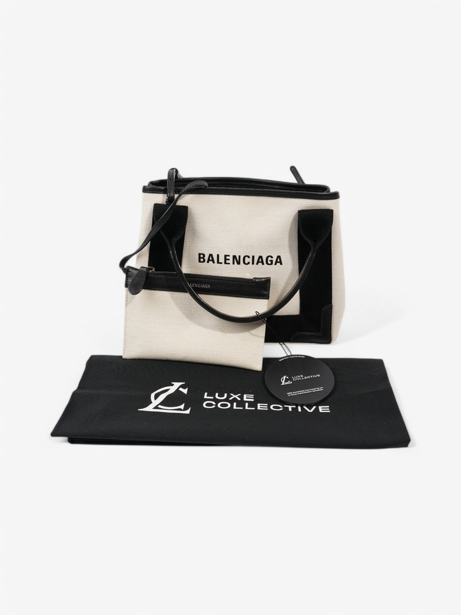 Balenciaga Cabas White / Black Cotton XS Image 8