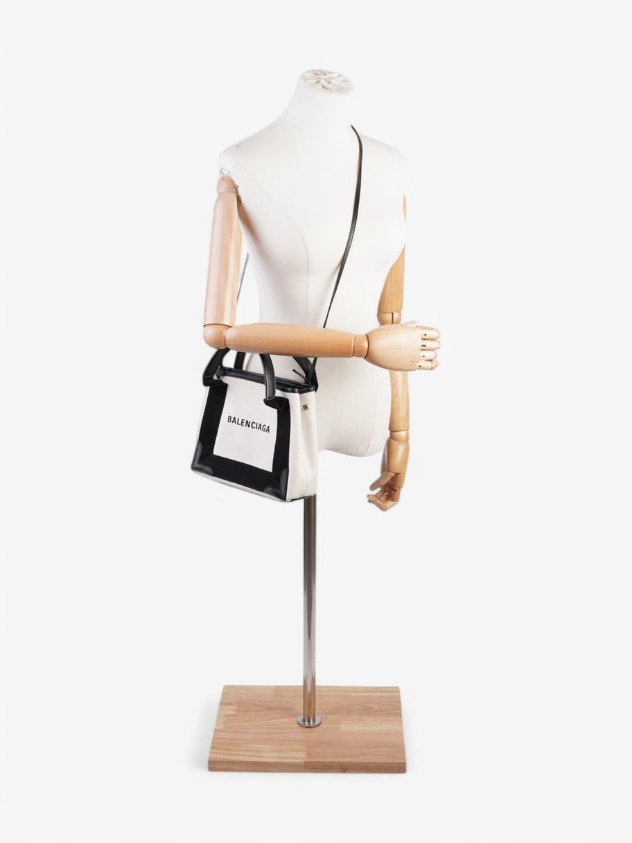 Balenciaga Cabas White / Black Cotton XS Image 2