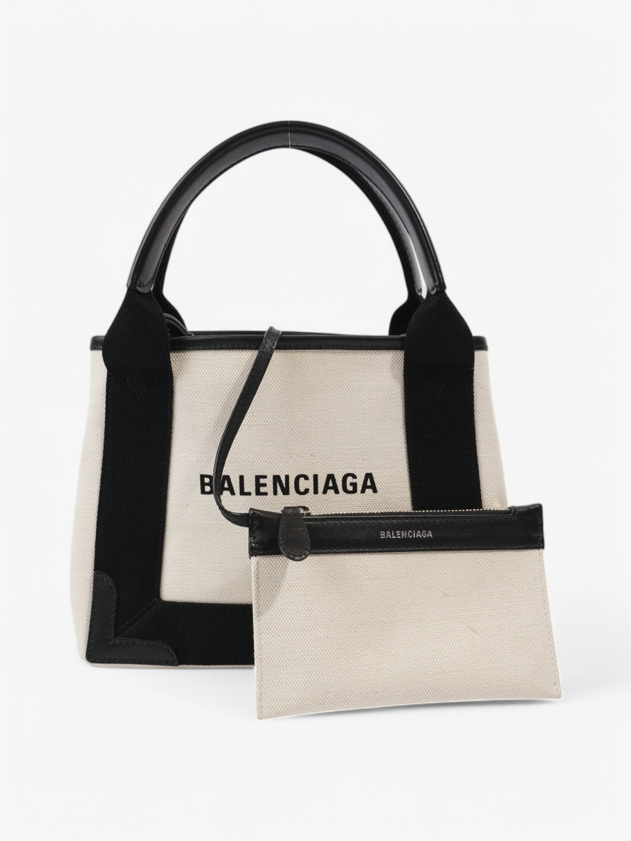Balenciaga Cabas White / Black Cotton XS Image 3