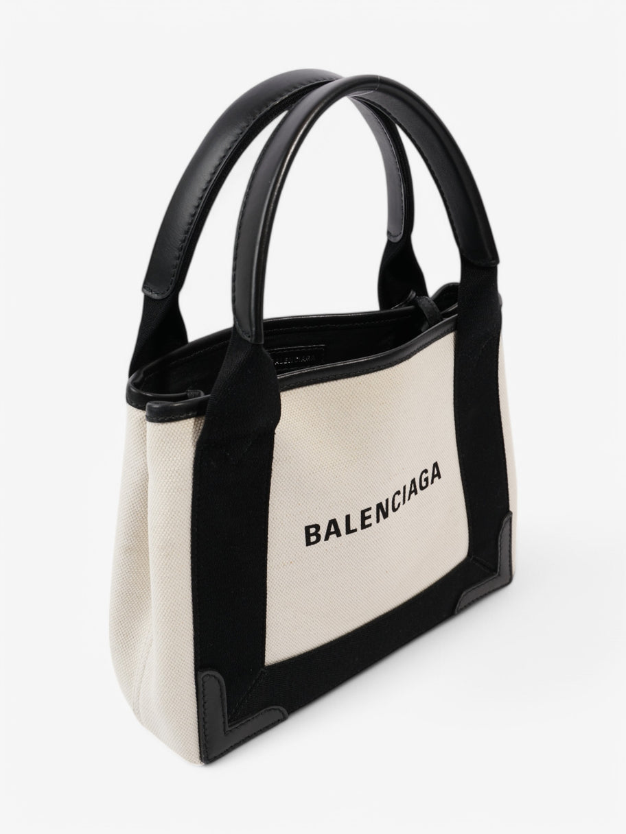 Balenciaga Cabas White / Black Cotton XS Image 9