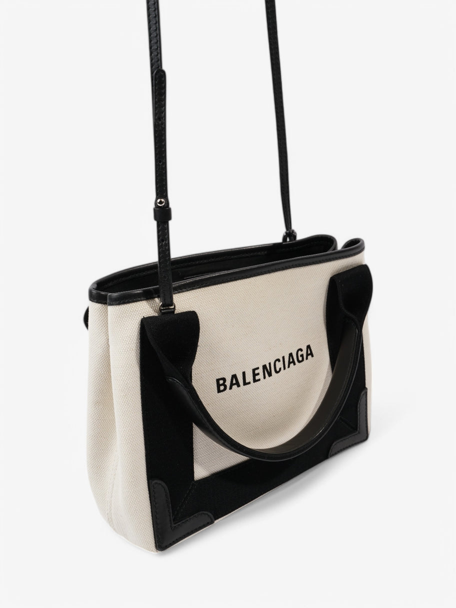 Balenciaga Cabas White / Black Cotton XS Image 11