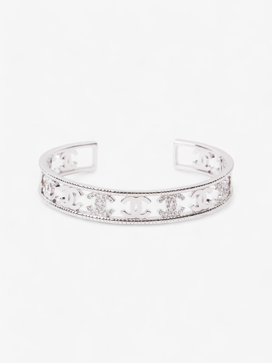 Chanel Iconic CC Crystal Bangle Silver / White Base Metal Medium Image 1