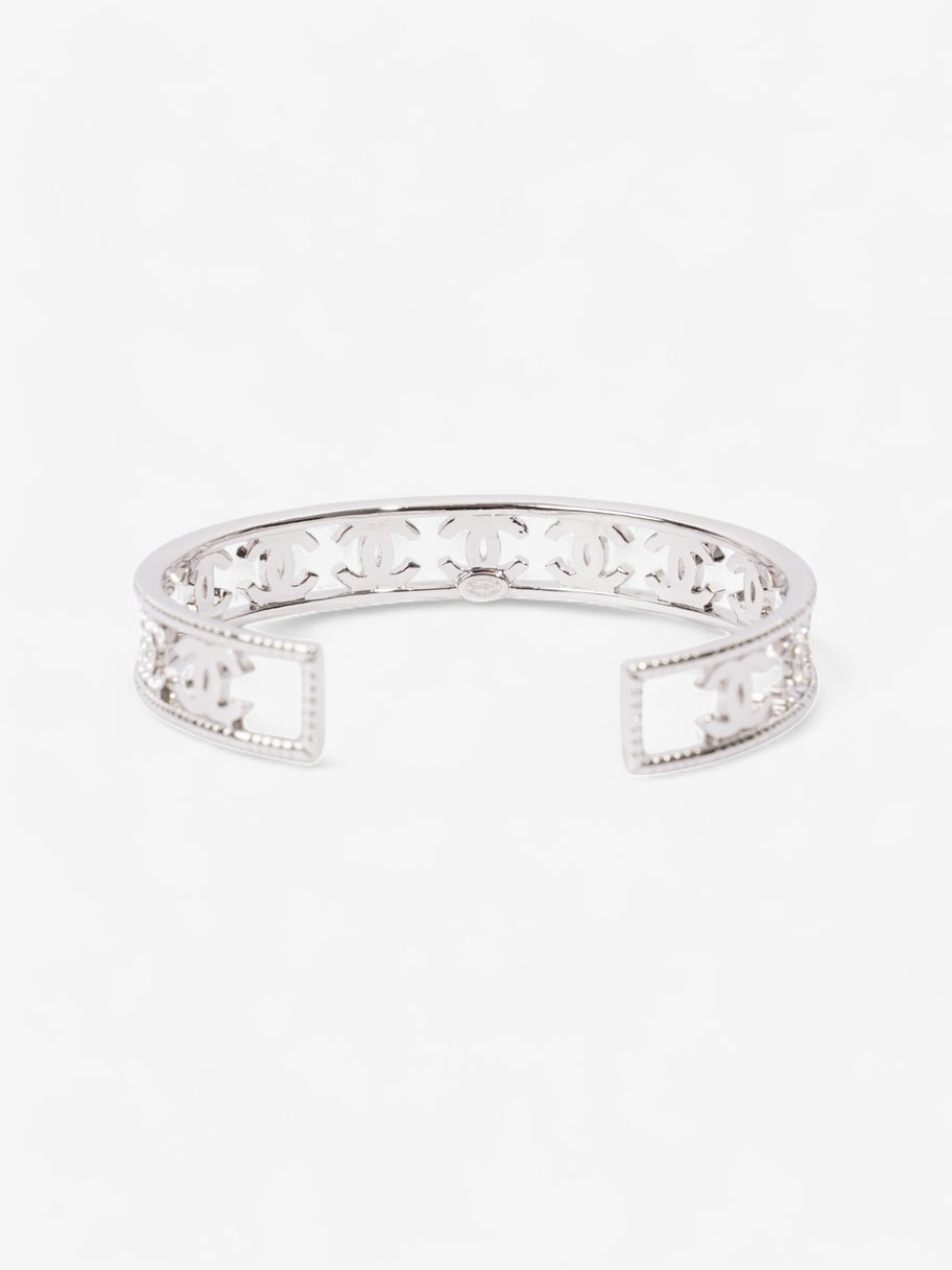 Chanel Iconic CC Crystal Bangle Silver / White Base Metal Medium Image 5