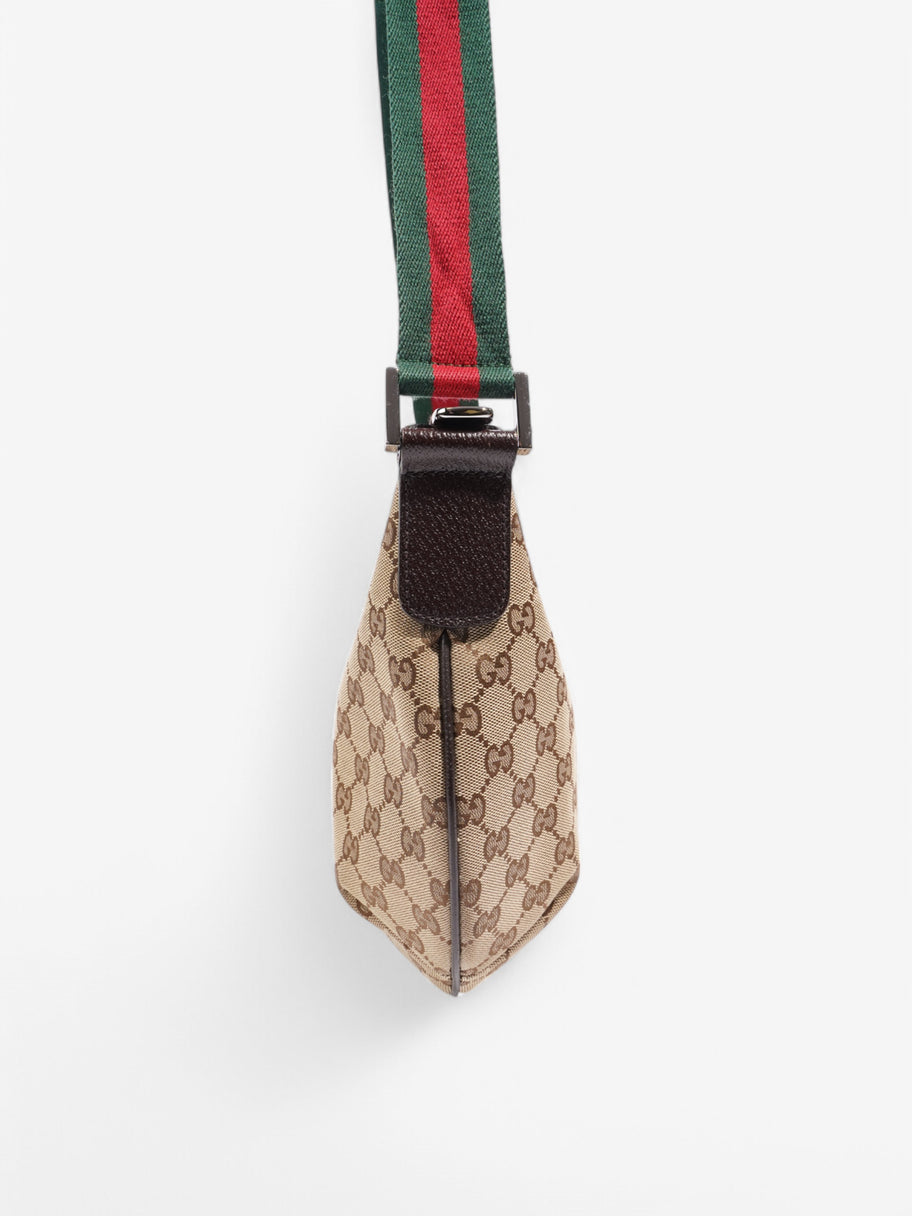 Gucci GG Half Moon Crossbody Bag Beige  / Brown Canvas Image 3