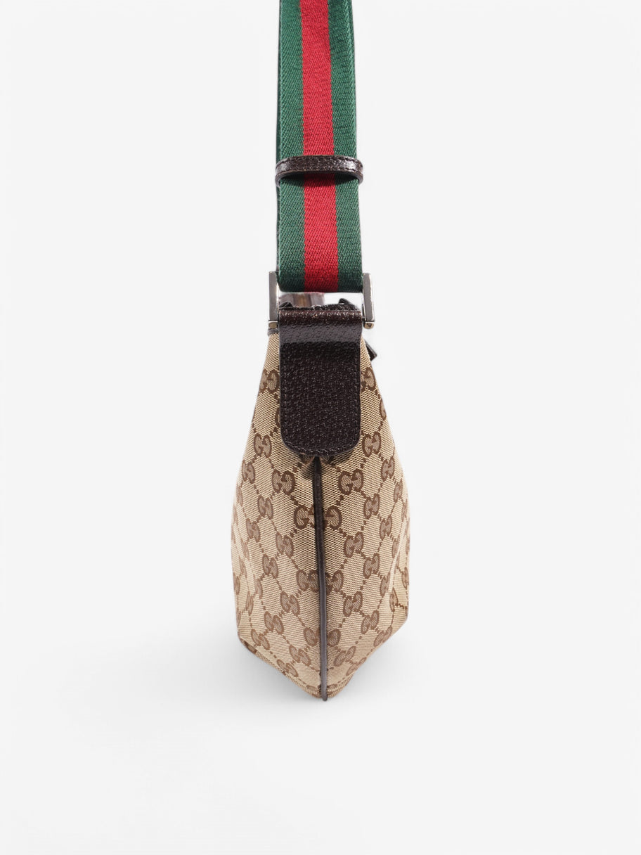 Gucci GG Half Moon Crossbody Bag Beige  / Brown Canvas Image 5