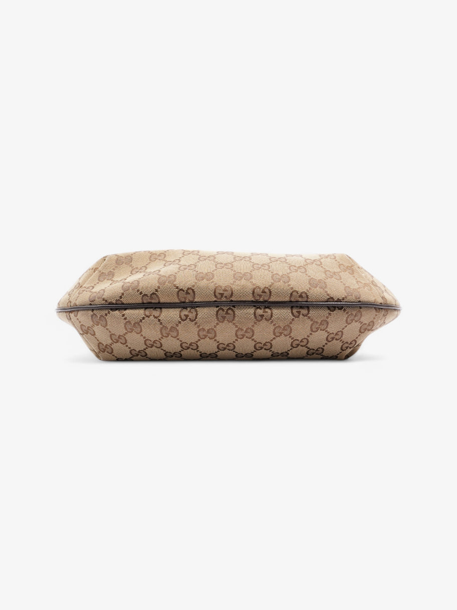 Gucci GG Half Moon Crossbody Bag Beige  / Brown Canvas Image 6