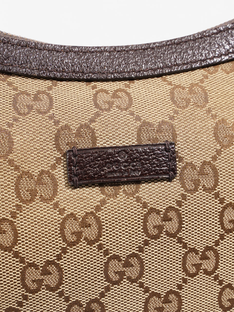 Gucci GG Half Moon Crossbody Bag Beige  / Brown Canvas Image 7
