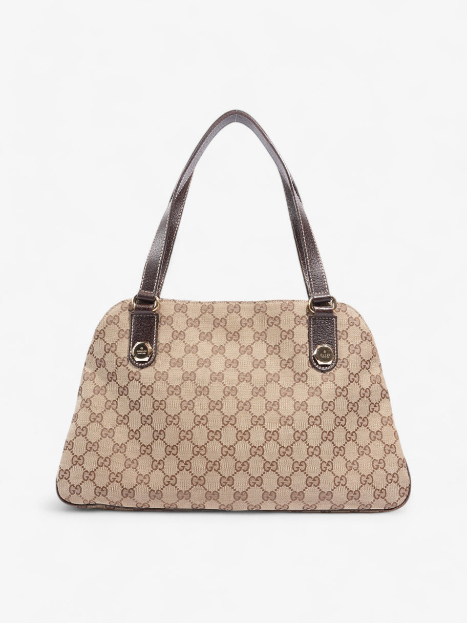 Gucci Charmy Front Pocket Shoulder Bag GG Supreme / Beige / Brown Canvas Image 4