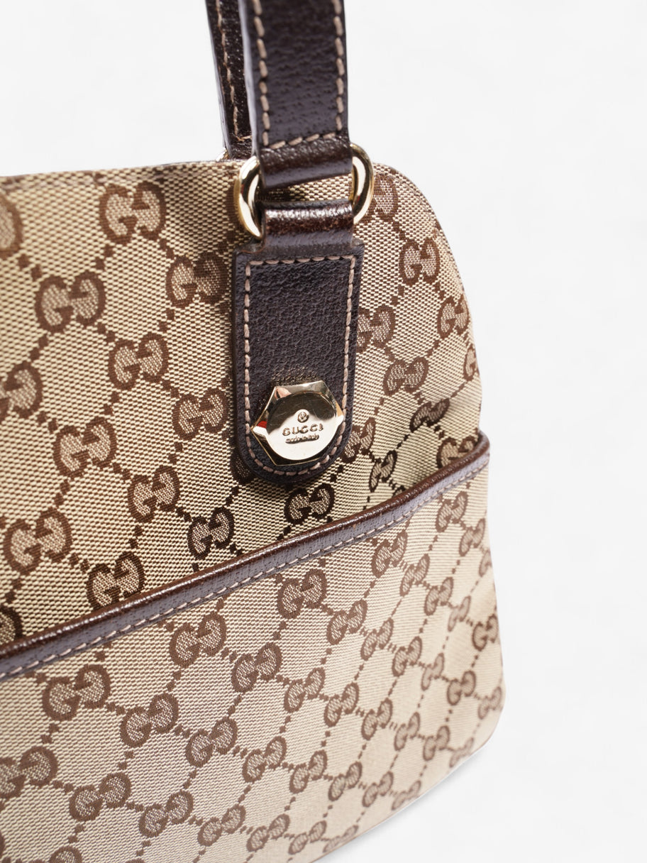Gucci Charmy Front Pocket Shoulder Bag GG Supreme / Beige / Brown Canvas Image 9
