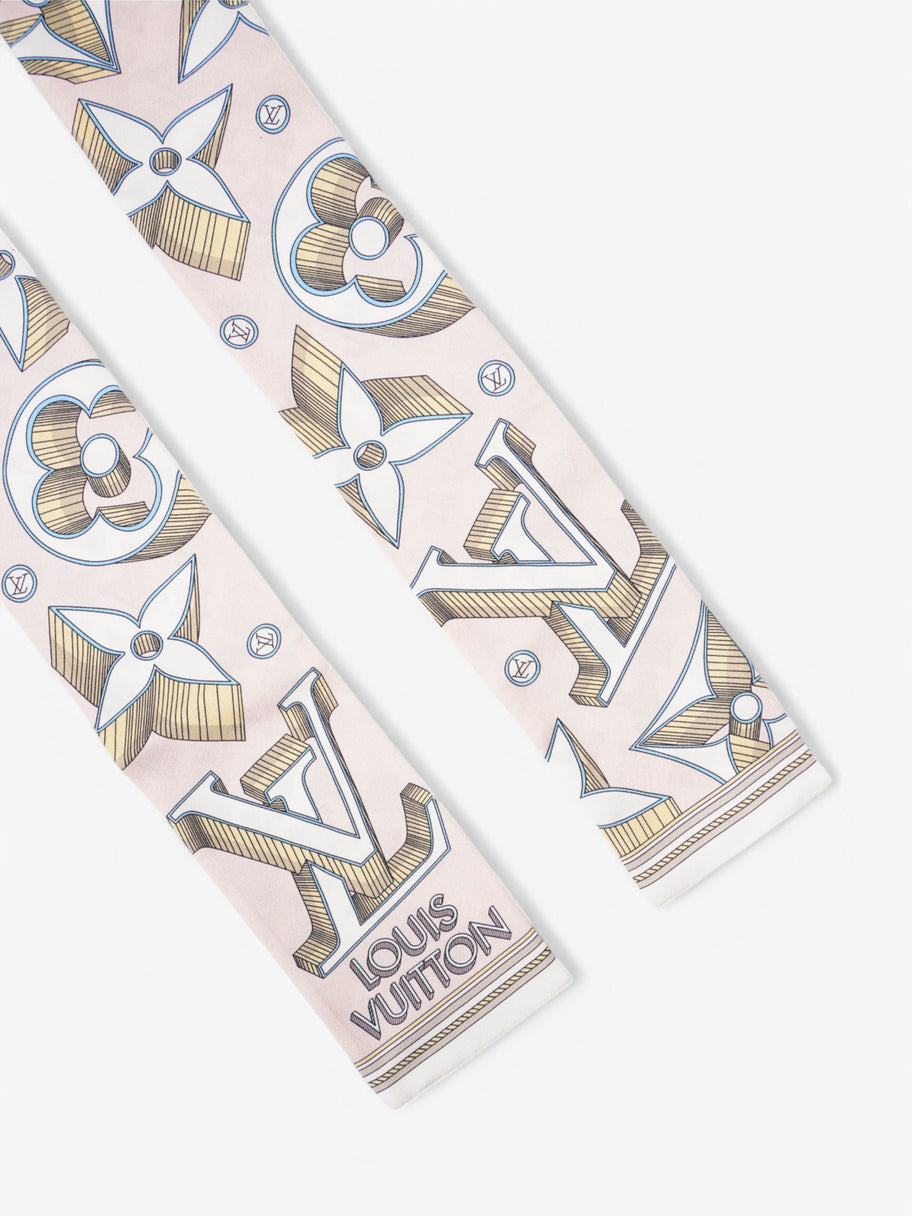 Louis Vuitton Bandeau White  / Brown / Pink Silk Image 2