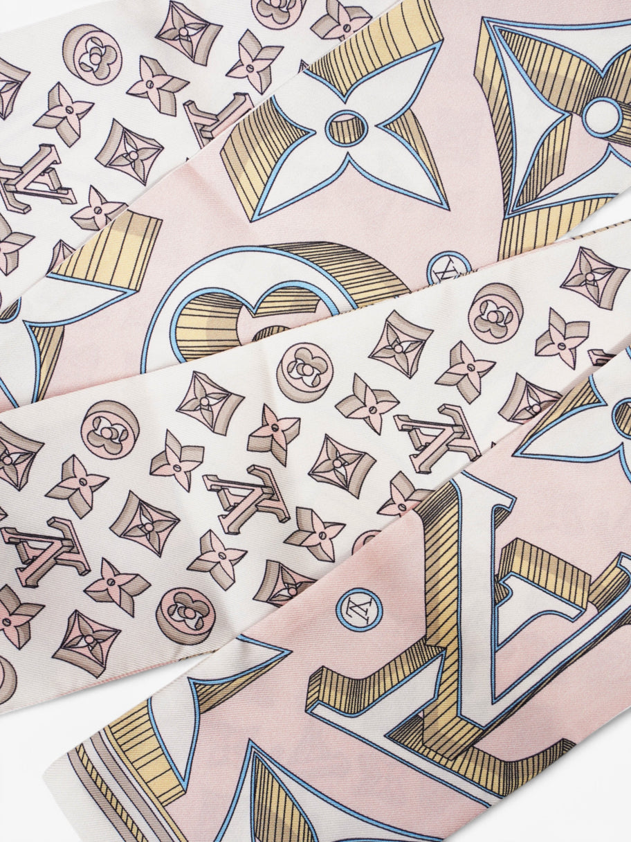Louis Vuitton Bandeau White  / Brown / Pink Silk Image 3