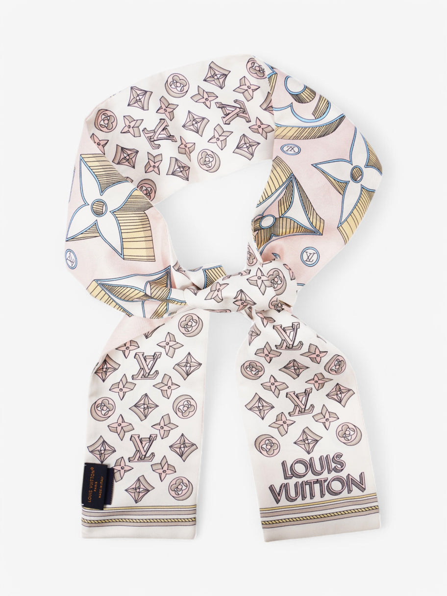 Louis Vuitton Bandeau White  / Brown / Pink Silk Image 4