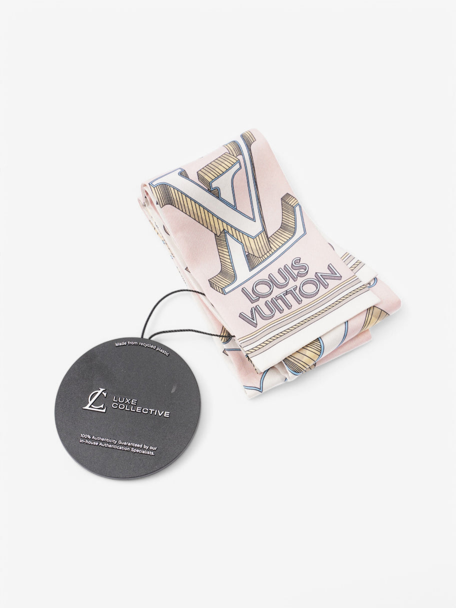 Louis Vuitton Bandeau White  / Brown / Pink Silk Image 5