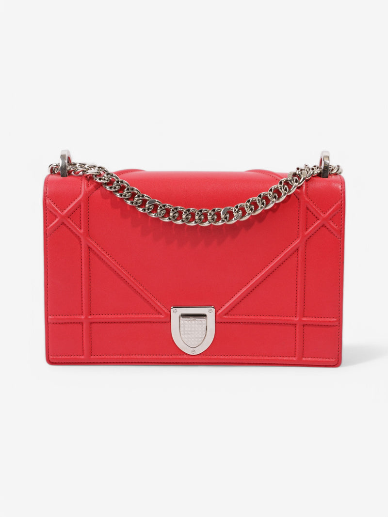  Christian Dior Diorama Red Calfskin Leather Medium