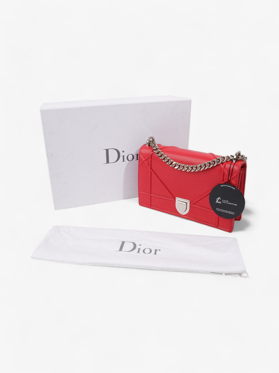 Christian Dior Diorama Red Calfskin Leather Medium Image 11