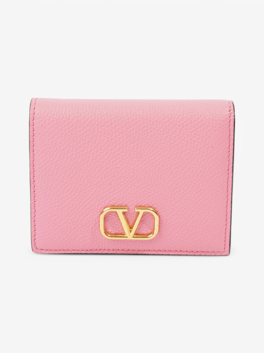 Valentino VLogo Wallet Pink / Gold Grained Leather Image 1