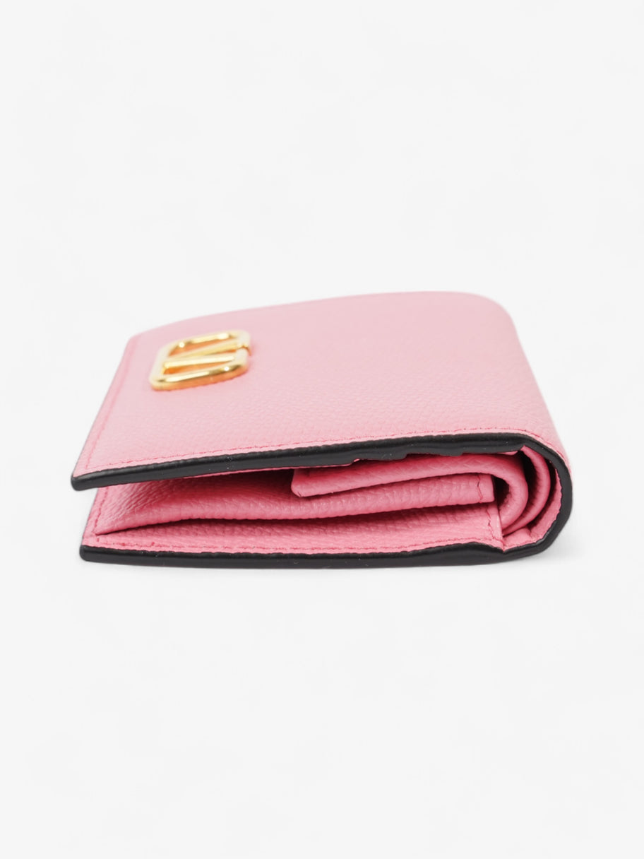 Valentino VLogo Wallet Pink / Gold Grained Leather Image 2