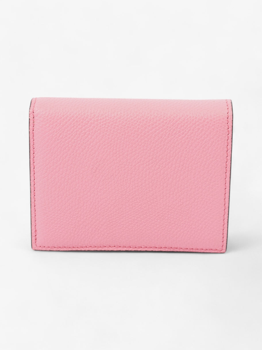 Valentino VLogo Wallet Pink / Gold Grained Leather Image 3