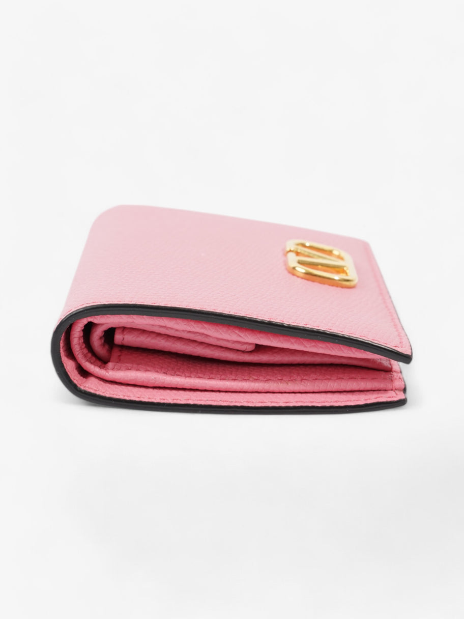 Valentino VLogo Wallet Pink / Gold Grained Leather Image 4