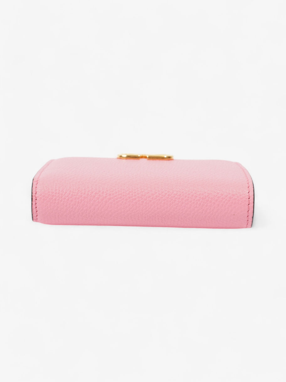 Valentino VLogo Wallet Pink / Gold Grained Leather Image 5