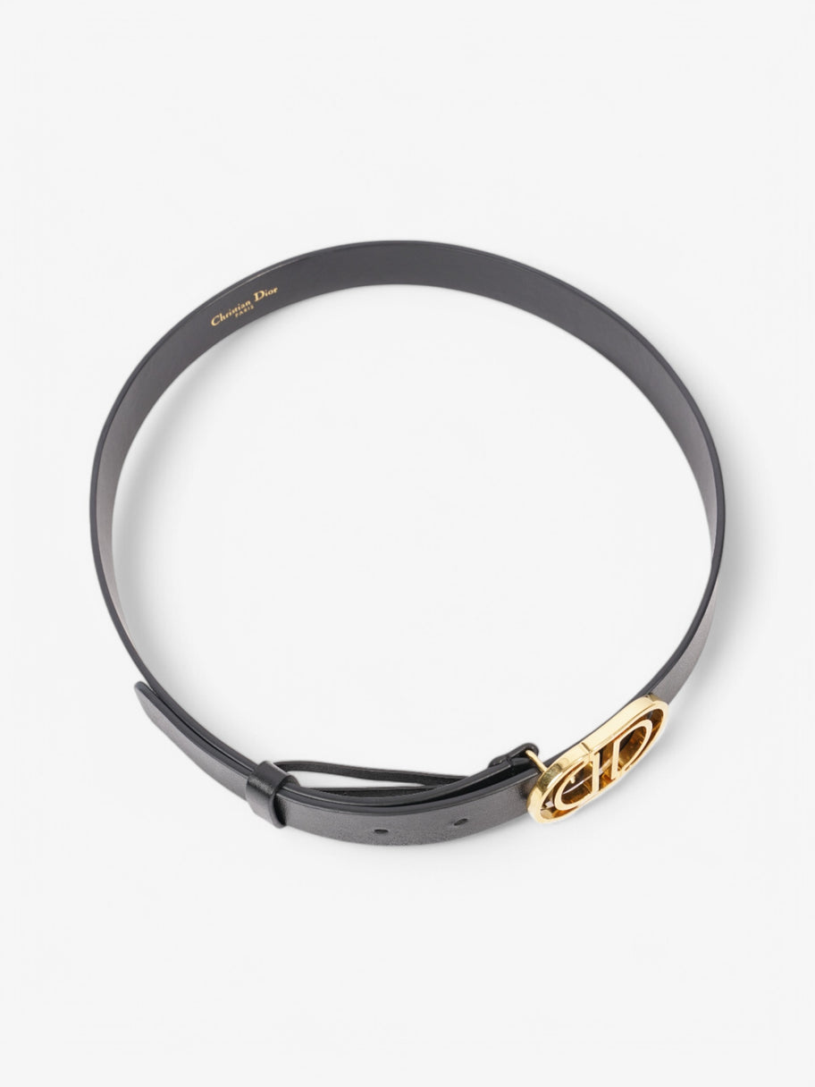 Christian Dior CD Belt Black / Gold Leather 75cm Image 2