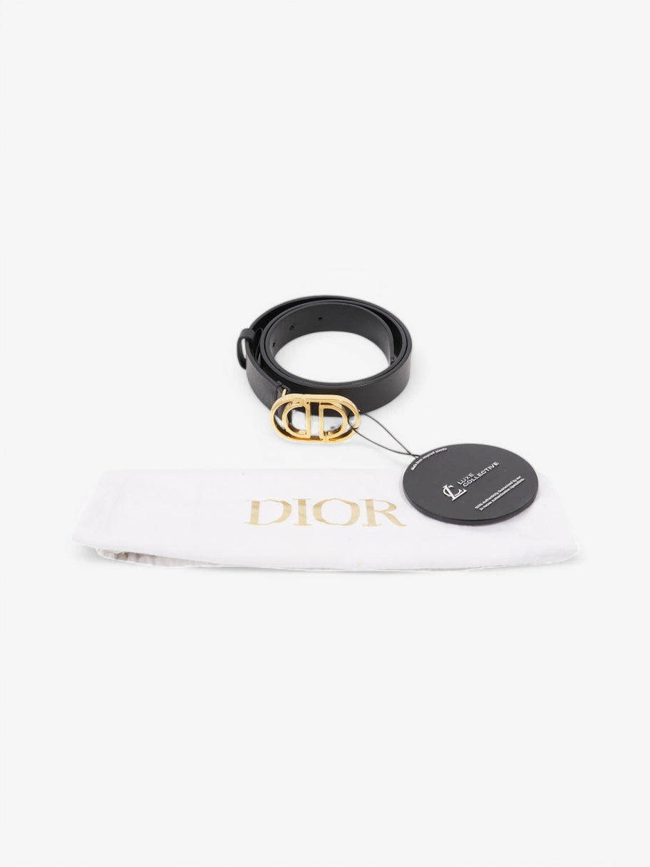 Christian Dior CD Belt Black / Gold Leather 75cm Image 6