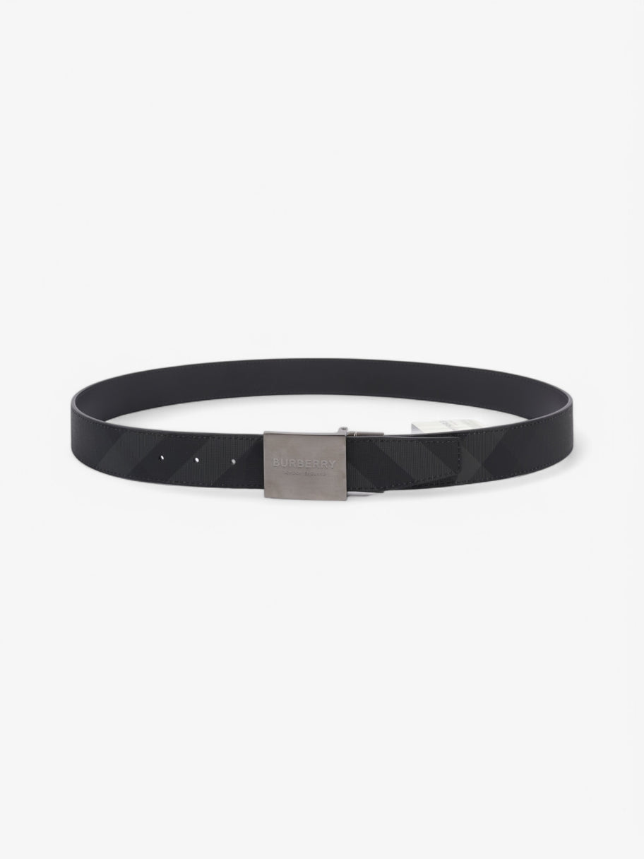 Burberry Reversible Belt Charcoal / Graphite Coated Canvas 100cm 40