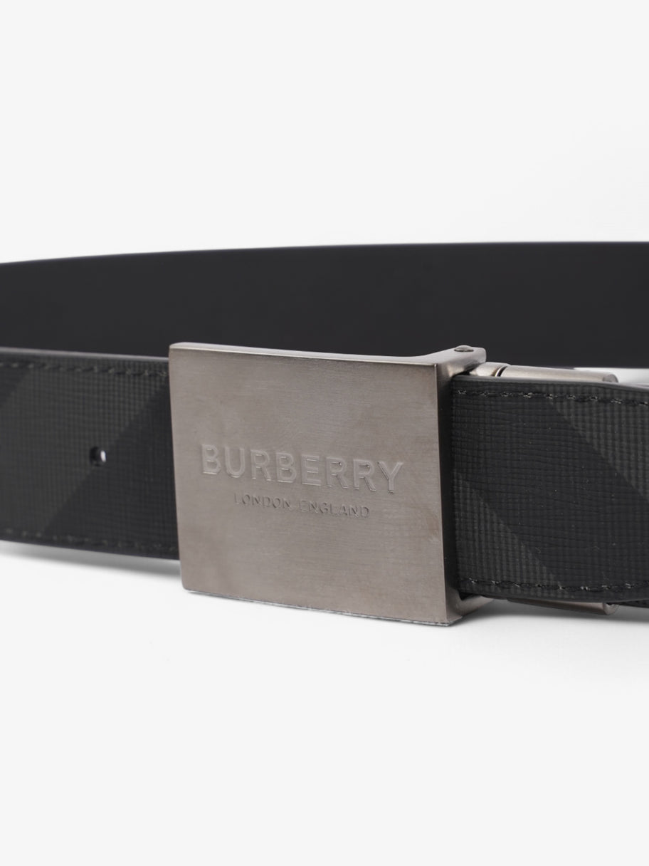 Burberry Reversible Belt Charcoal / Graphite Coated Canvas 100cm 40