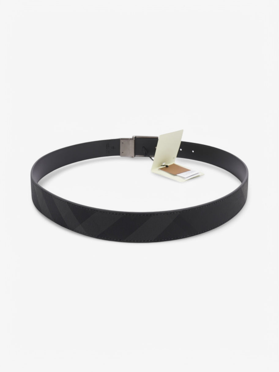 Burberry Reversible Belt Charcoal / Graphite Coated Canvas 100cm 40