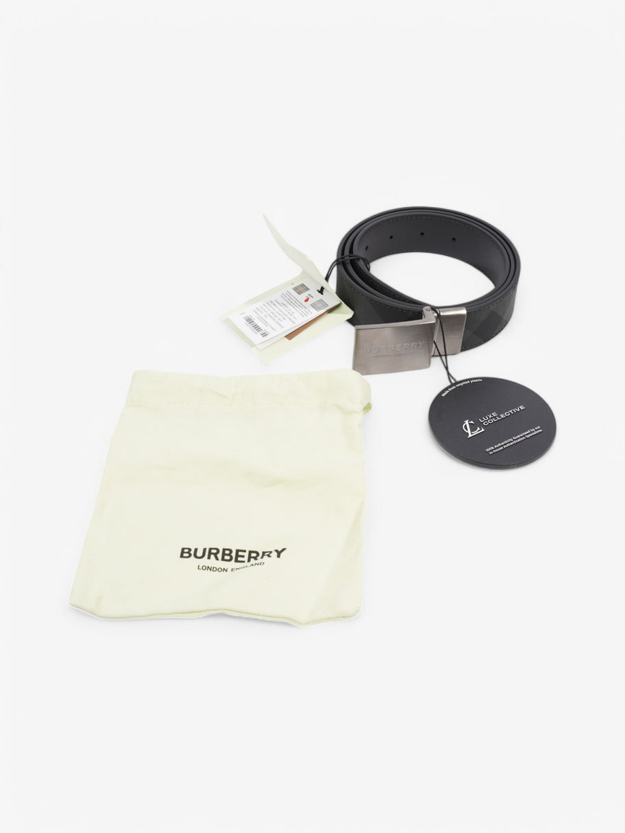 Burberry Reversible Belt Charcoal / Graphite Coated Canvas 100cm 40
