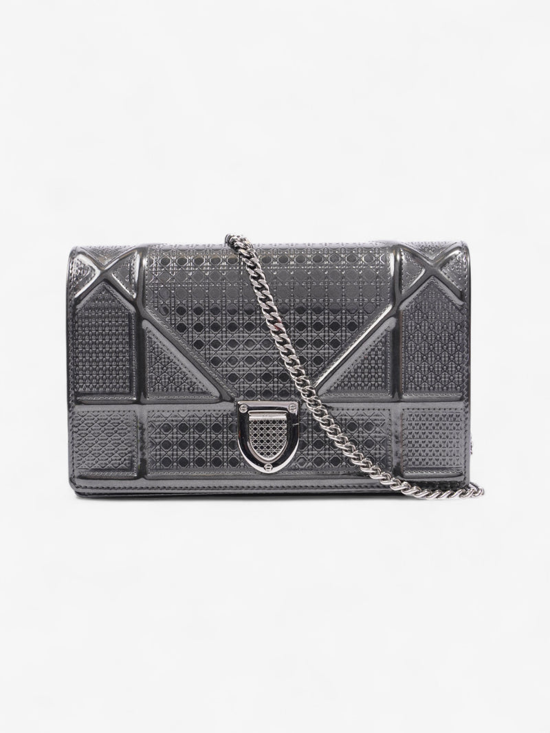  Christian Dior Diorama Wallet on Chain Grey Leather