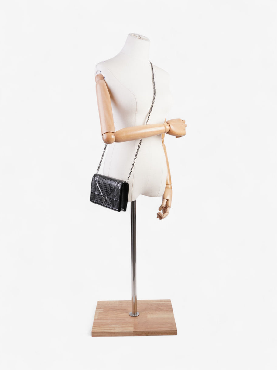 Christian Dior Diorama Wallet on Chain Grey Leather Image 2