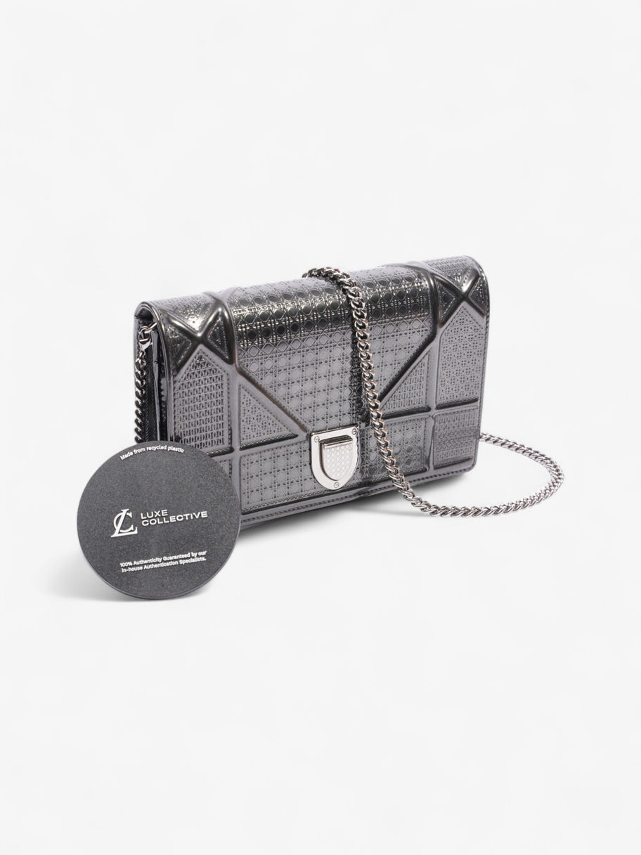 Christian Dior Diorama Wallet on Chain Grey Leather Image 9