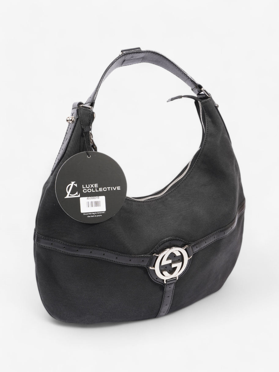 Gucci Reins Hobo Black Canvas Image 10