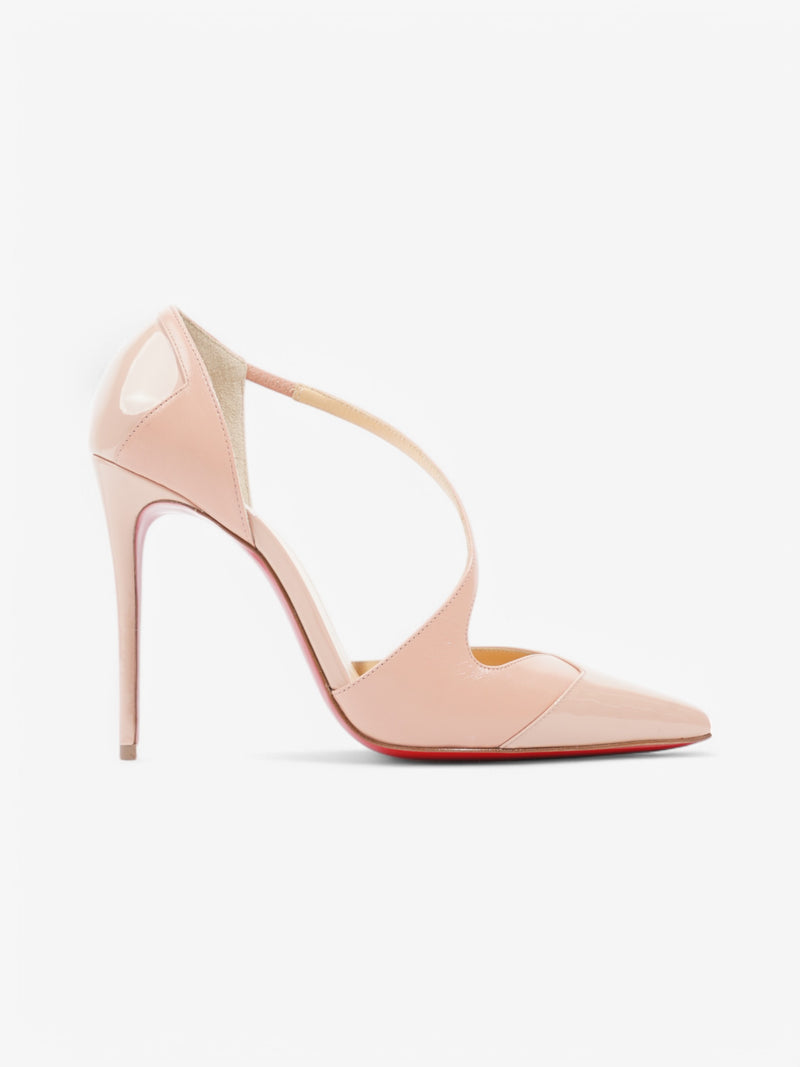  Christian Louboutin Round And Square  100 Nude Patent Leather EU 37 UK 4