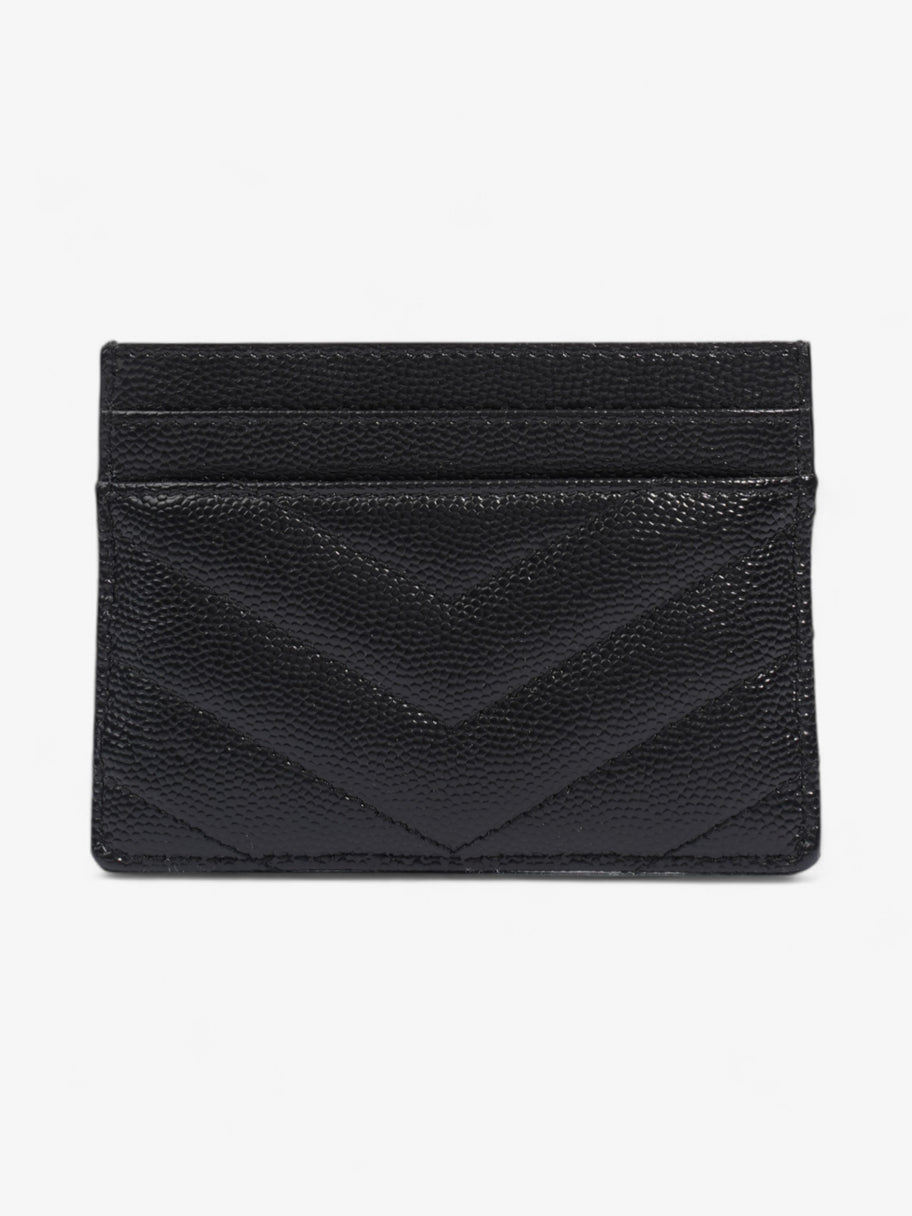 Saint Laurent Monogram Card Holder Black / Gold Grained Leather Image 2