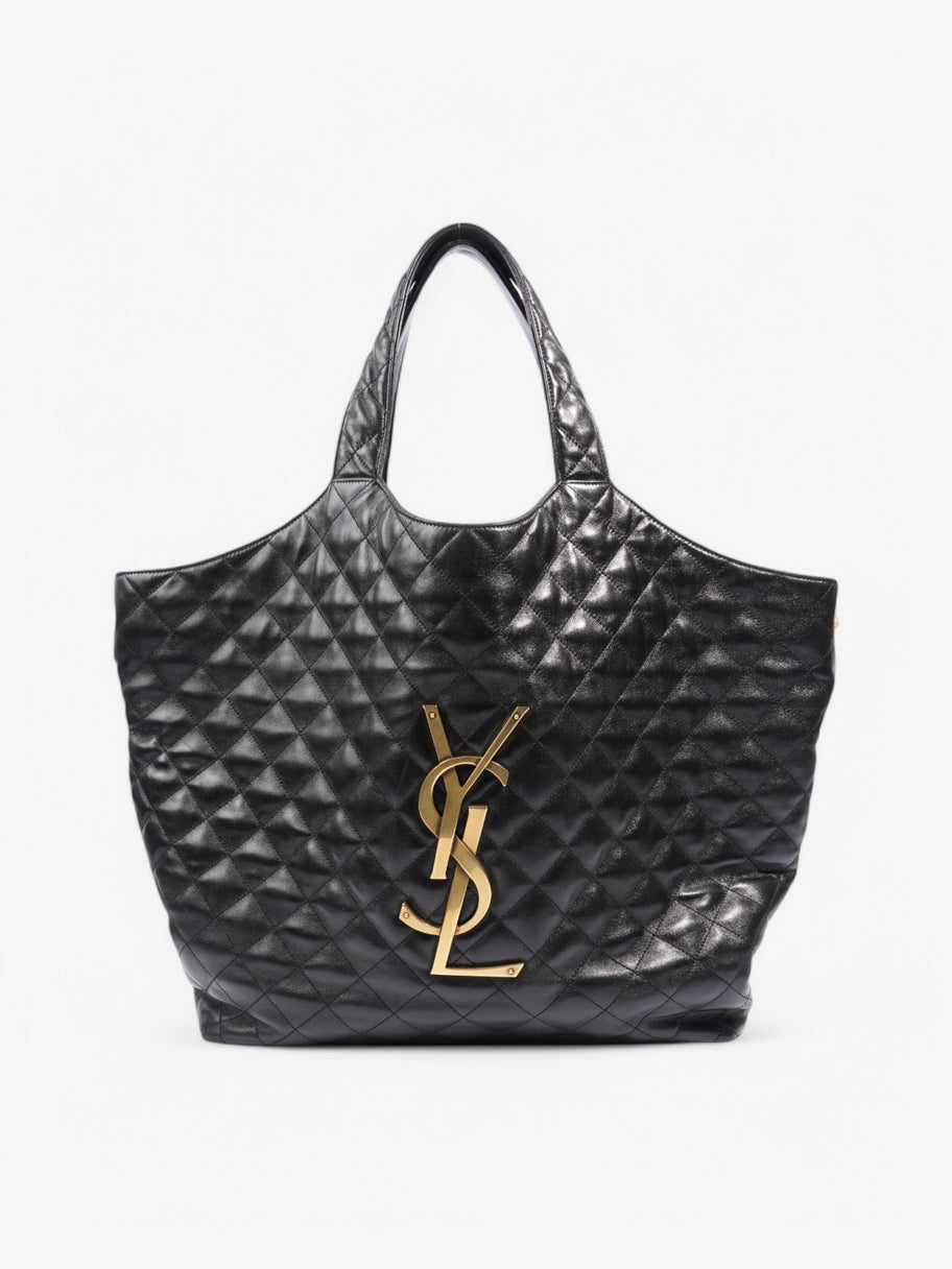 Saint Laurent Icare Shopping Bag Black Lambskin Leather Maxi Image 1