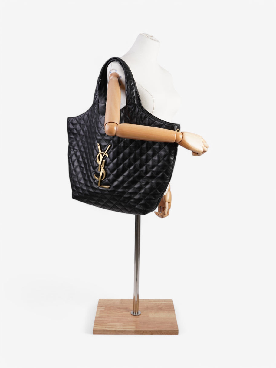 Saint Laurent Icare Shopping Bag Black Lambskin Leather Maxi Image 2