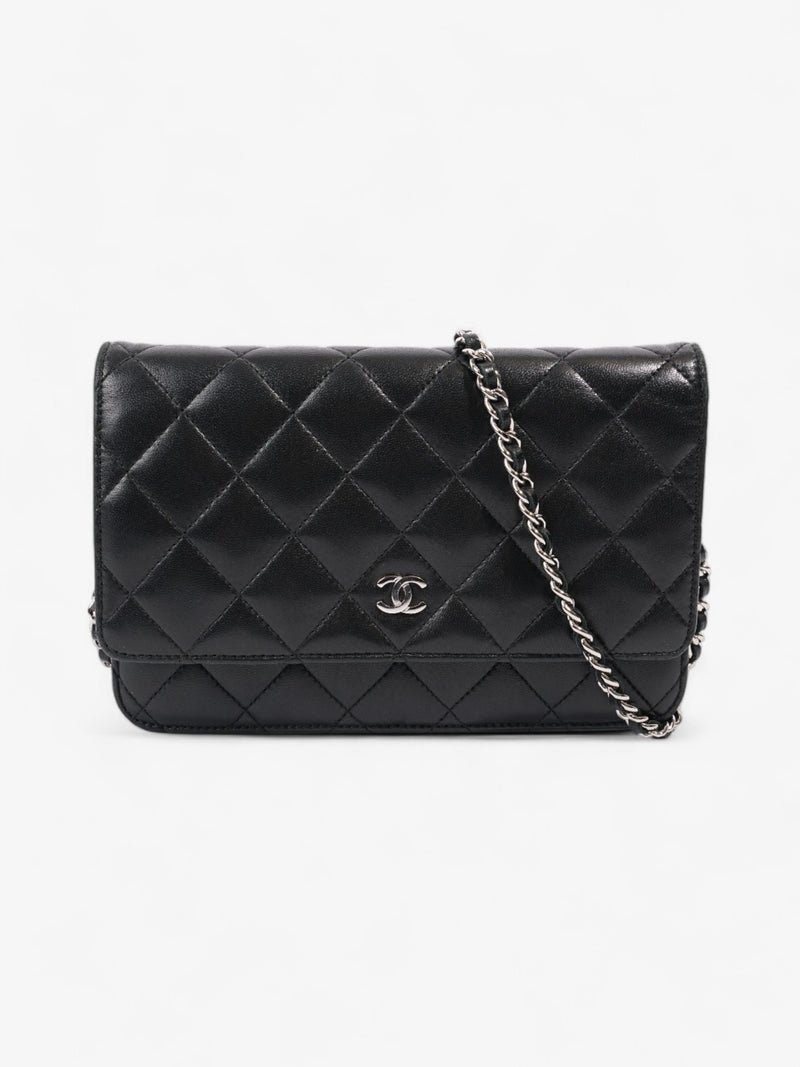 Chanel Wallet On Chain Black Lambskin Leather