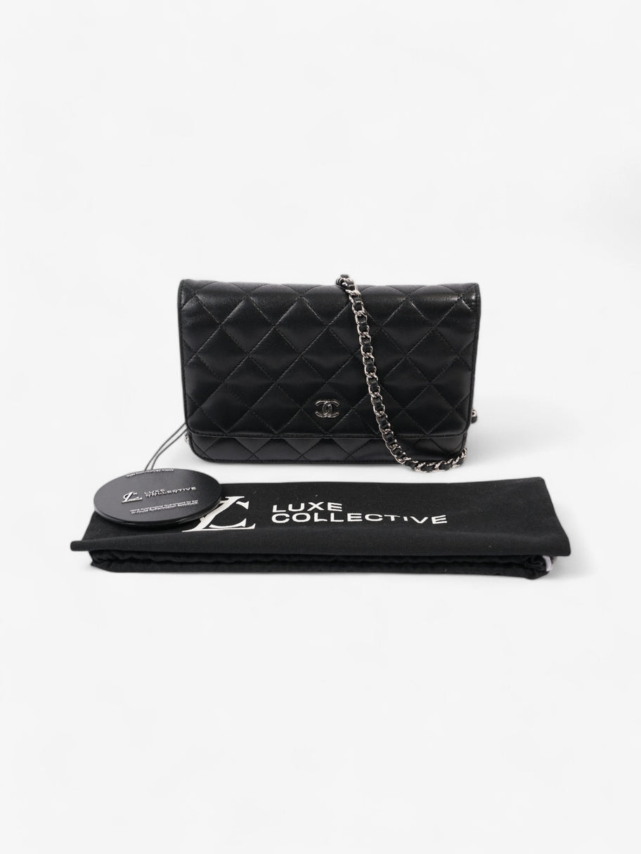 Chanel Wallet On Chain Black Lambskin Leather Image 10
