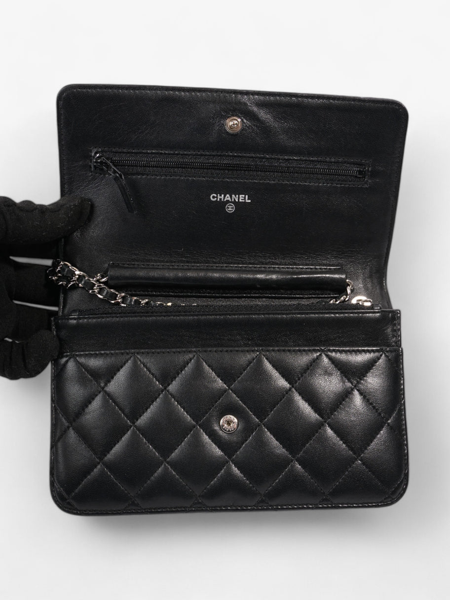 Chanel Wallet On Chain Black Lambskin Leather Image 7