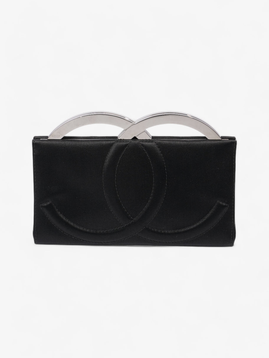 Chanel CC Clutch Black Satin Image 1