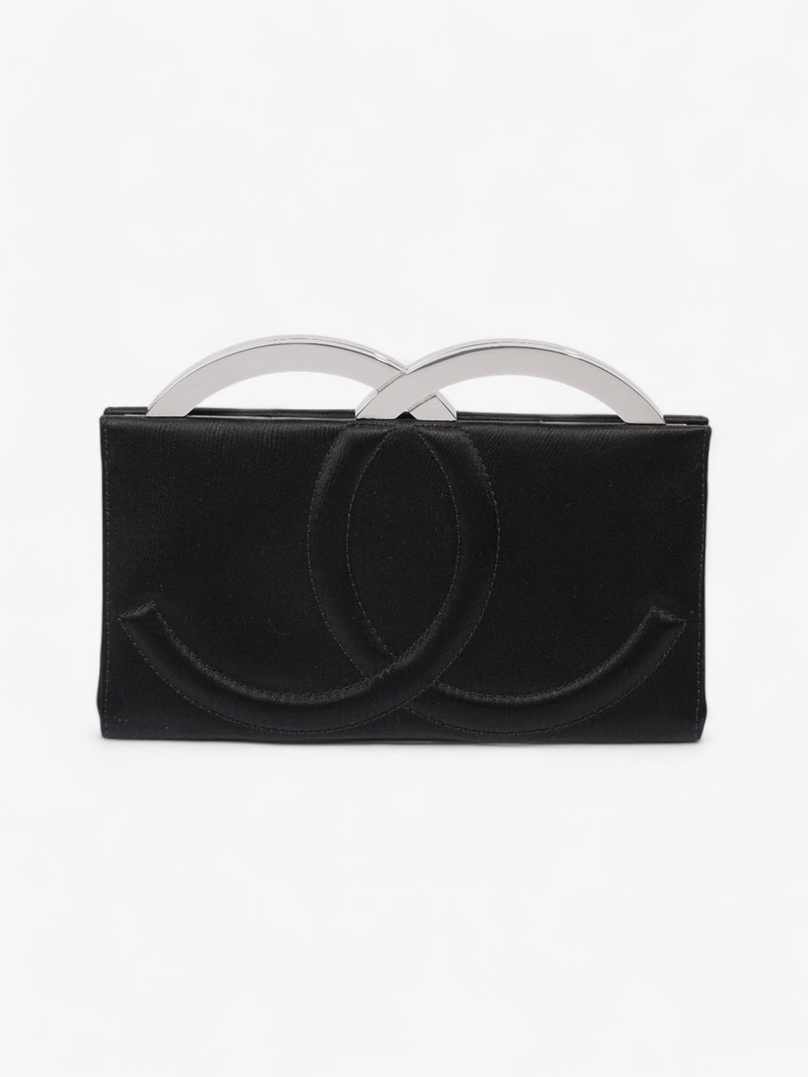 Chanel CC Clutch Black Satin Image 4